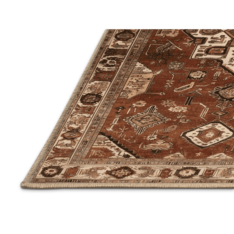 Tapis brun lavable à la machine, Rectangle 8 pi x 10 pi