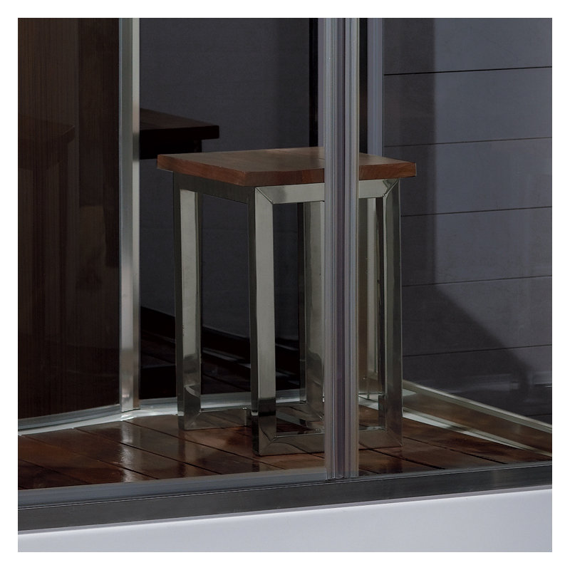 Douche hammam avec cadre rectangulaire à porte à charnière l 59 po x H 87,4 po collection Platinum