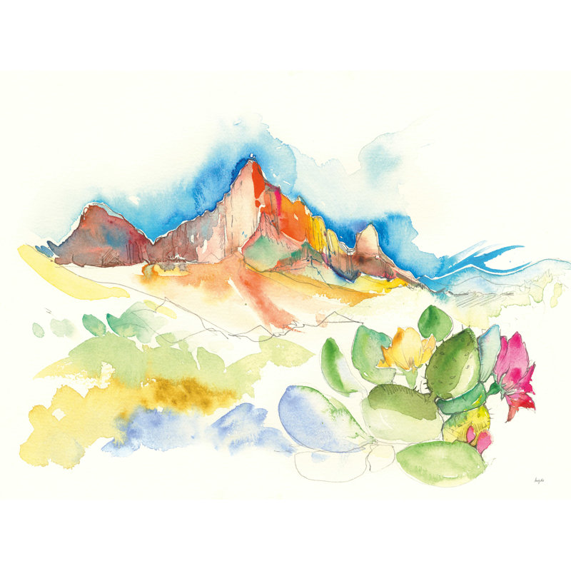 «Desert Mountains» par Kristy riz - reproduction d'art sur toile tendue, H 18 po x l 24 po