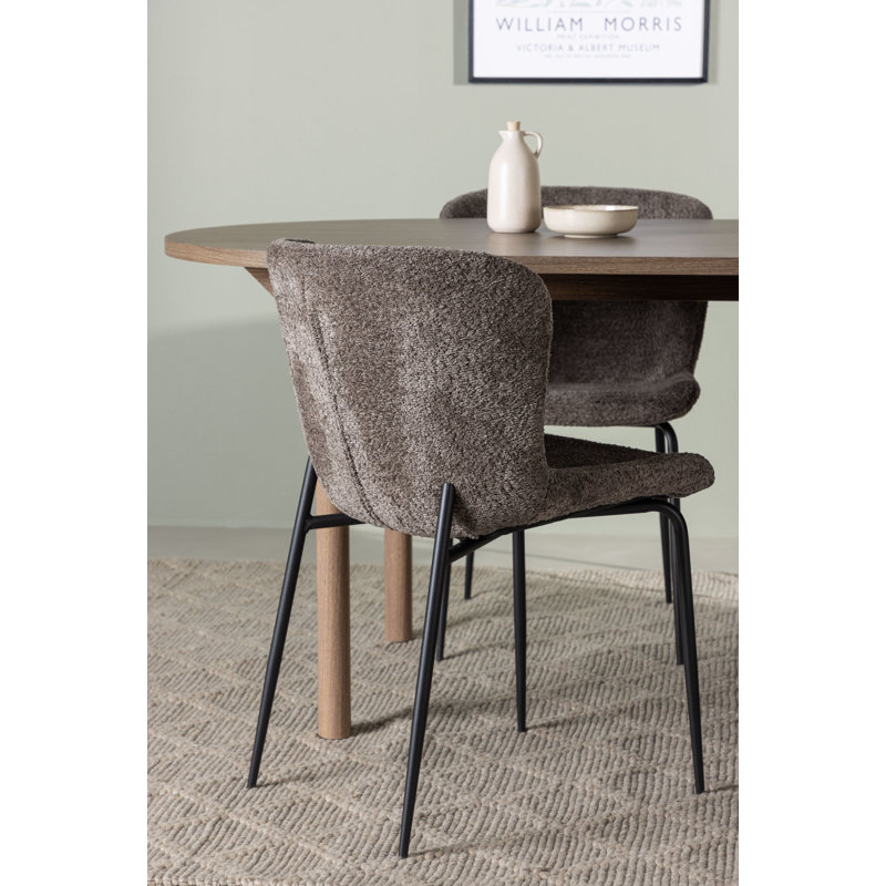 Cagle 4 - Person Dining Set, Beige, Dark Grey, Dark Grey