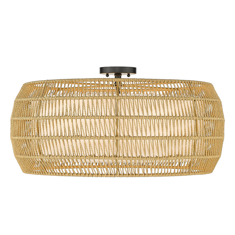 Plafonnier semi-encastré 6 lumières 27,13 po Chapple, Naturel