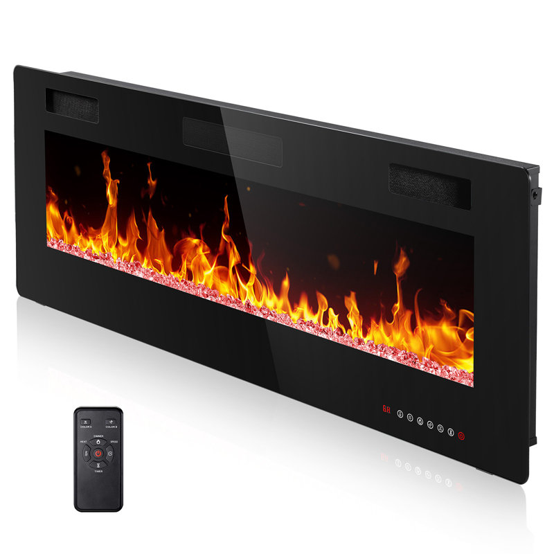 Foyer électrique avec télécommande, H 18,10 po x l 50,50 po x P 3,80 po