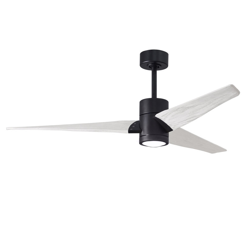 LED Downrod Ceiling Fan, Brushed Nickel, Matte White, 52"