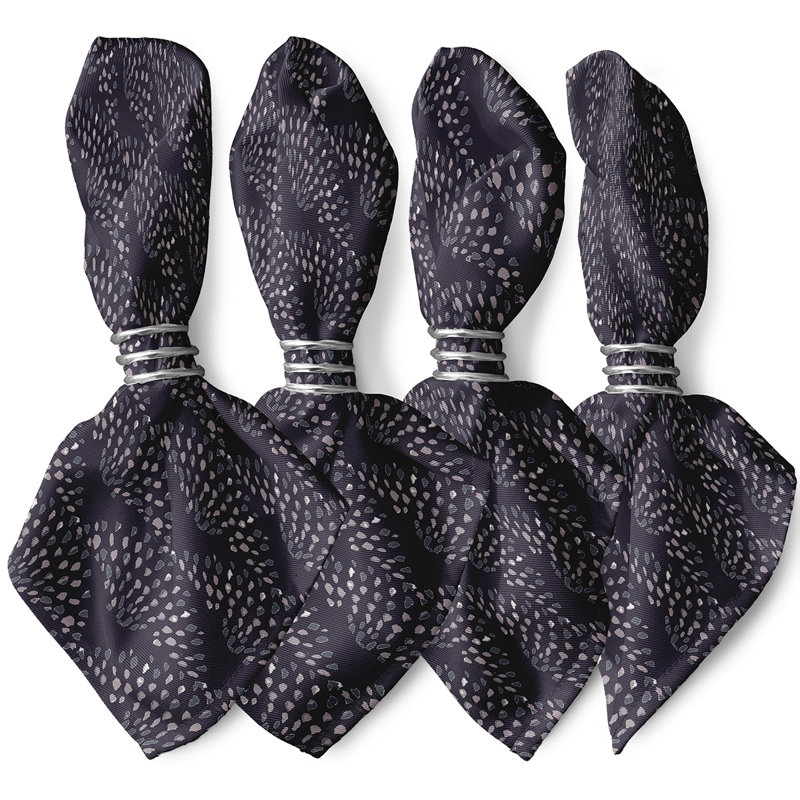 Johannesburg Polyester Geometric Square Napkin, Purple