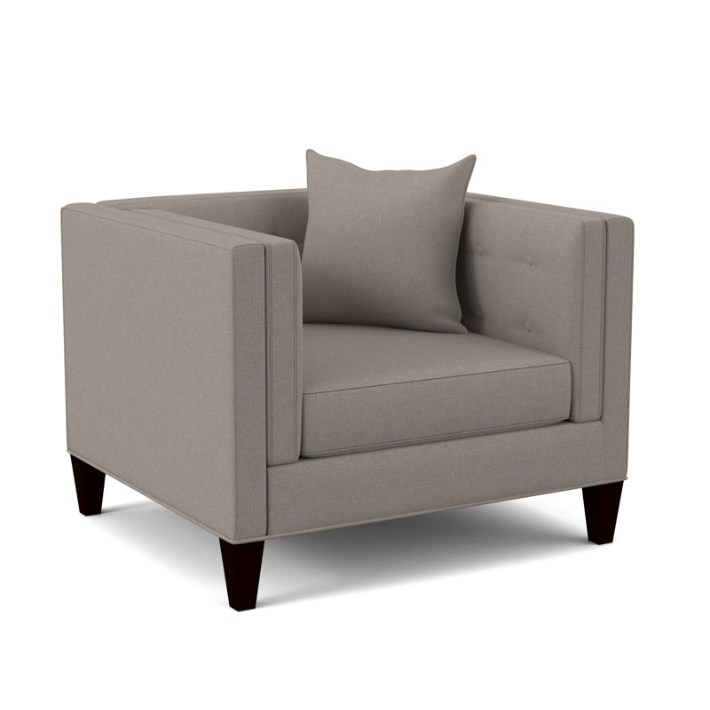 Fauteuil en polyester touffeté l 43 po Banelly, Microfibre Gypsy Platinum Performance