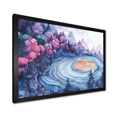 Ireles forêt rose Cyrstal ondule à travers les bois I - forêt grand art mural