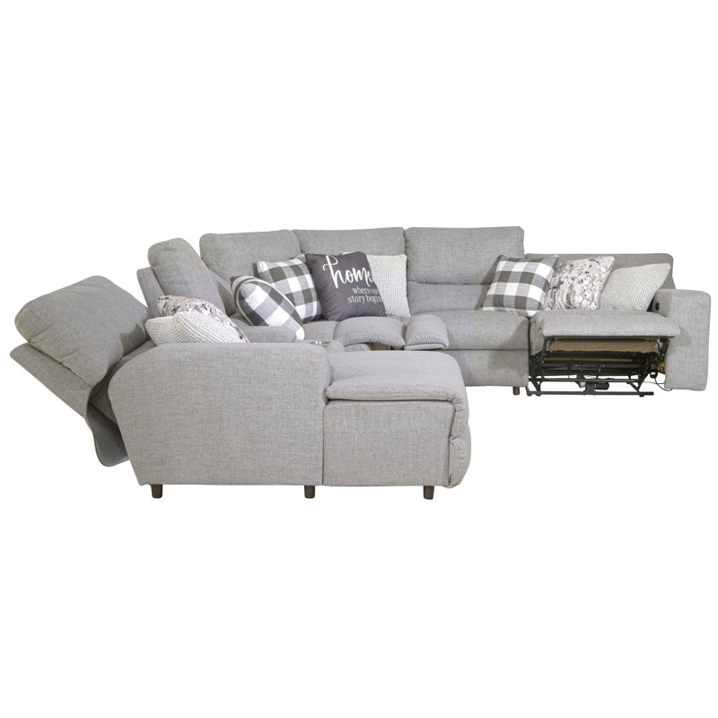 Balvina Upholstered Reclining Curved Sectional, Right Hand Facing