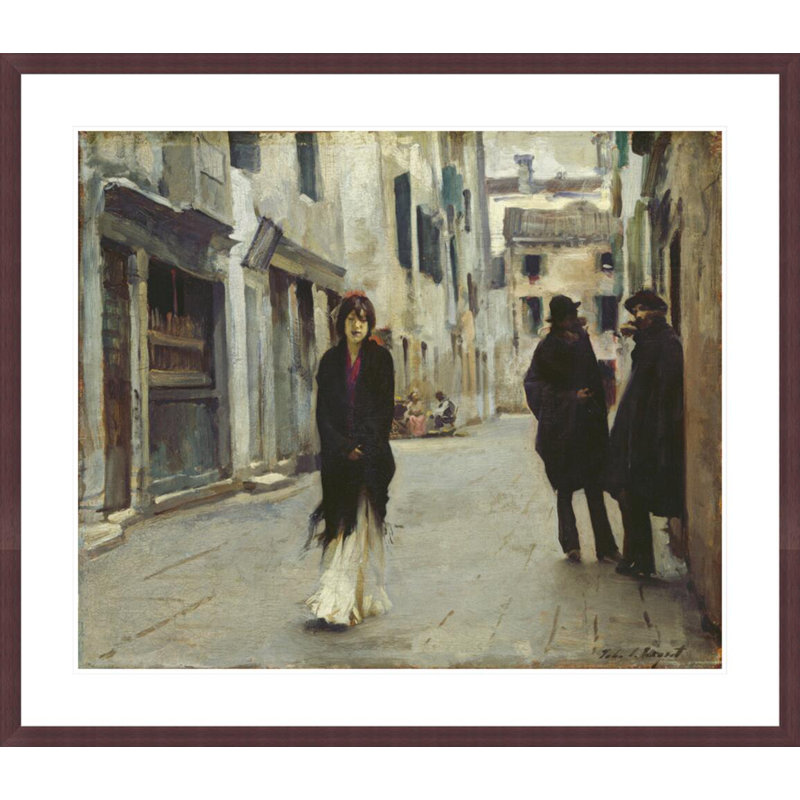 «Street in Venice» par John Singer Sargent, impression giclée encadrée, H 33,5 po x l 38,63 po