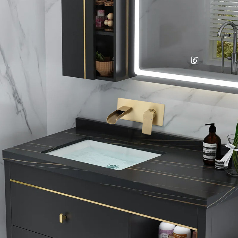 Single-handle Bathroom Faucet, Brushed Gold