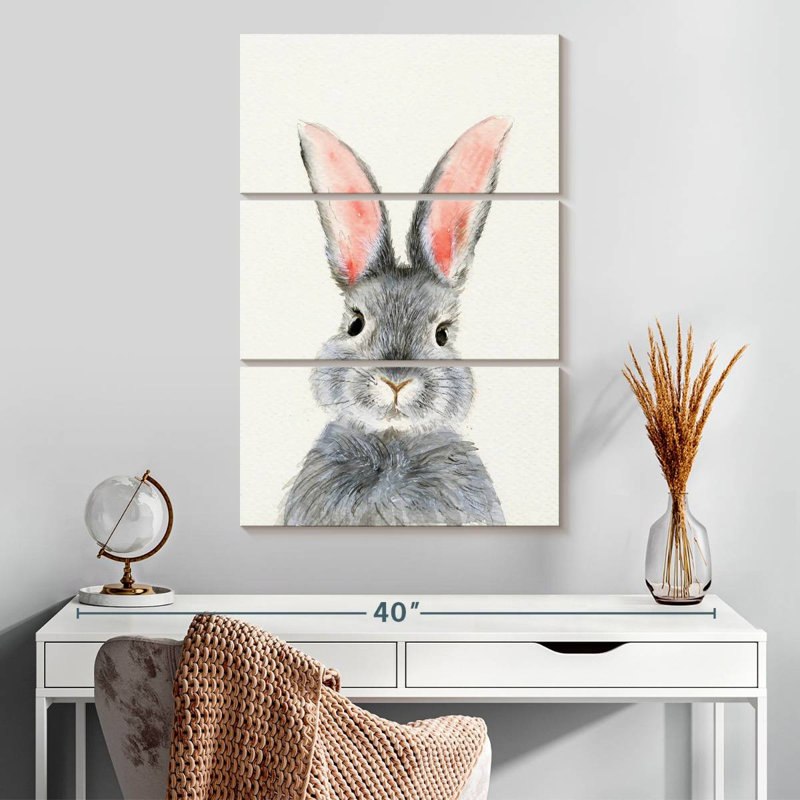 Brampt Fluffy Gray Bunny, 32" H x 20" W