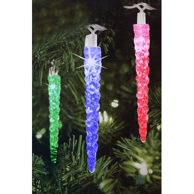 20 lumières de Noël musicales à DEL multicolores à piles de glaçons - fil transparent de 15 pi