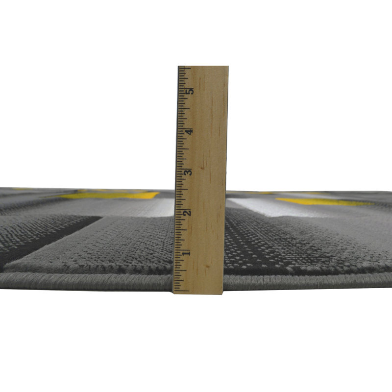Tapis jaune à motif géométrique Apeksha, Rectangle 5 pi x 7 pi