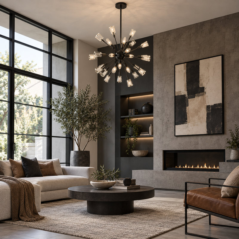 Lustre Caloundra, Noir mat