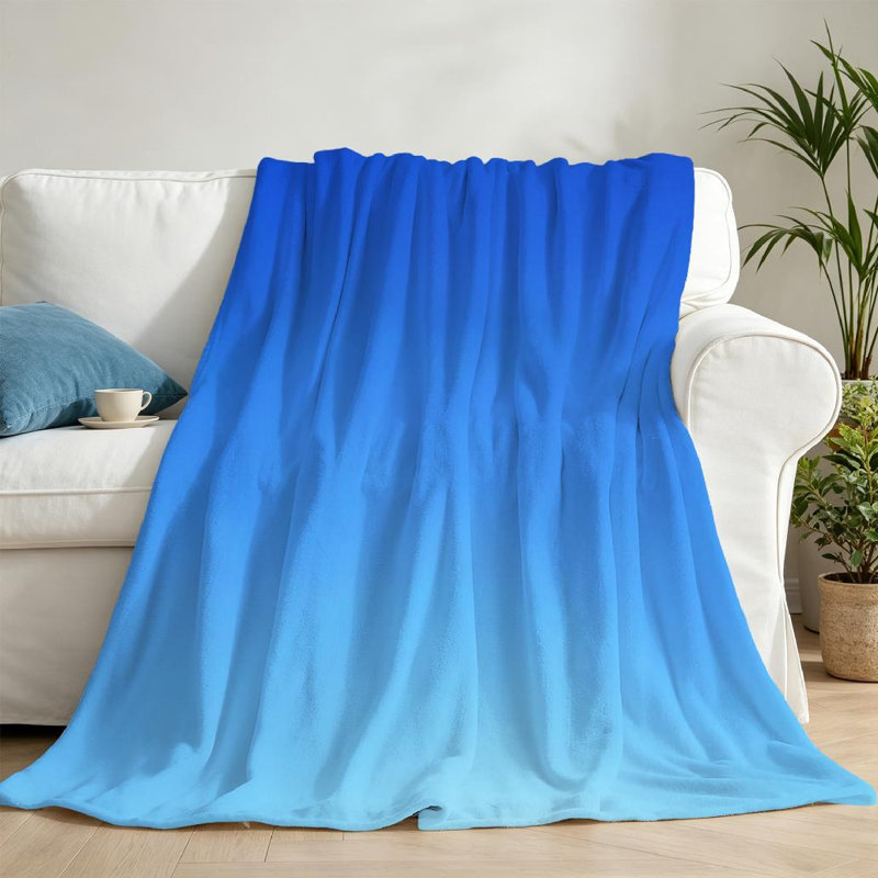 Jeté en flanelle de polaire bleue ultra douce, Jeté 50 po x 60 po