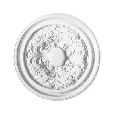 Médaillon de plafond en polyuréthane blanc apprêté 27-3 / 8 po x 27-3 / 8 po x 1-7 / 8 po