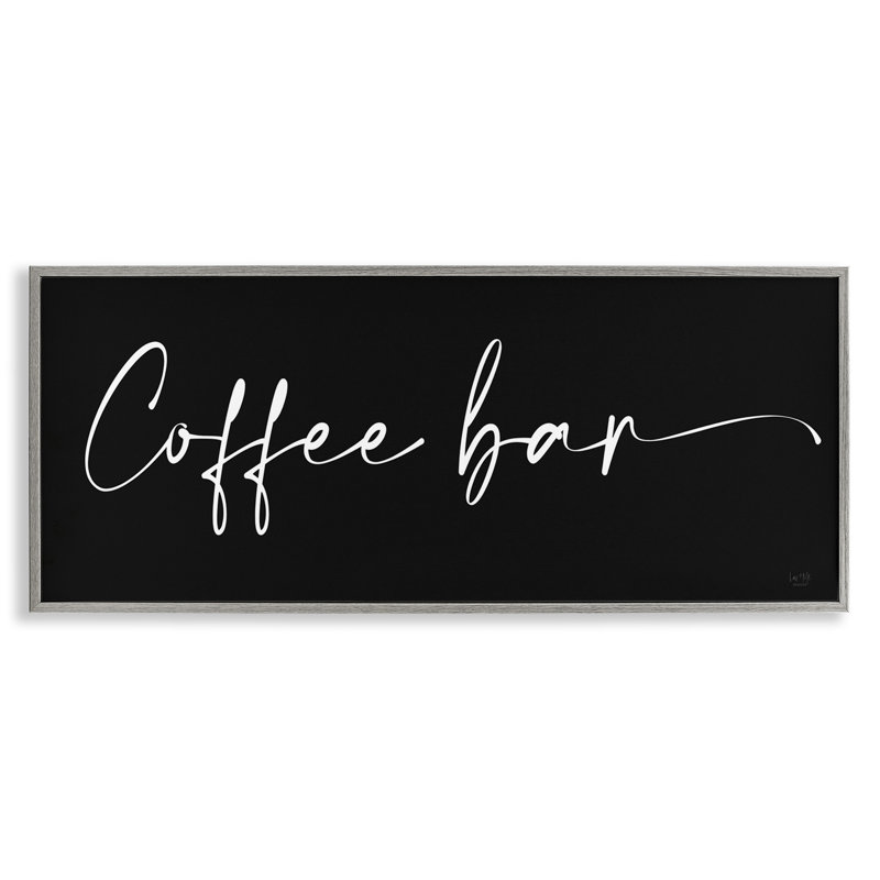Coffee Bar Classy Script Gray, estampe numérique par Lux + Me Designs, H 10 po x l 24 po x P 1,5 po