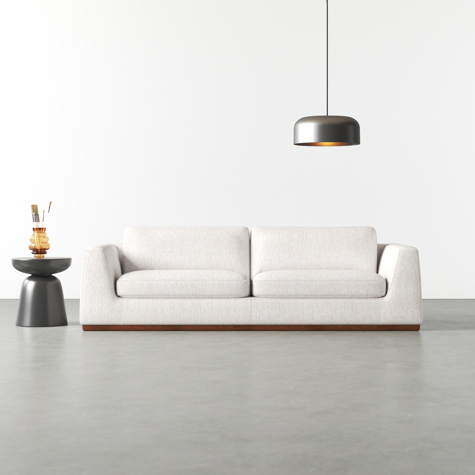 Berger 98'' Upholstered Sofa, Aldred Silver