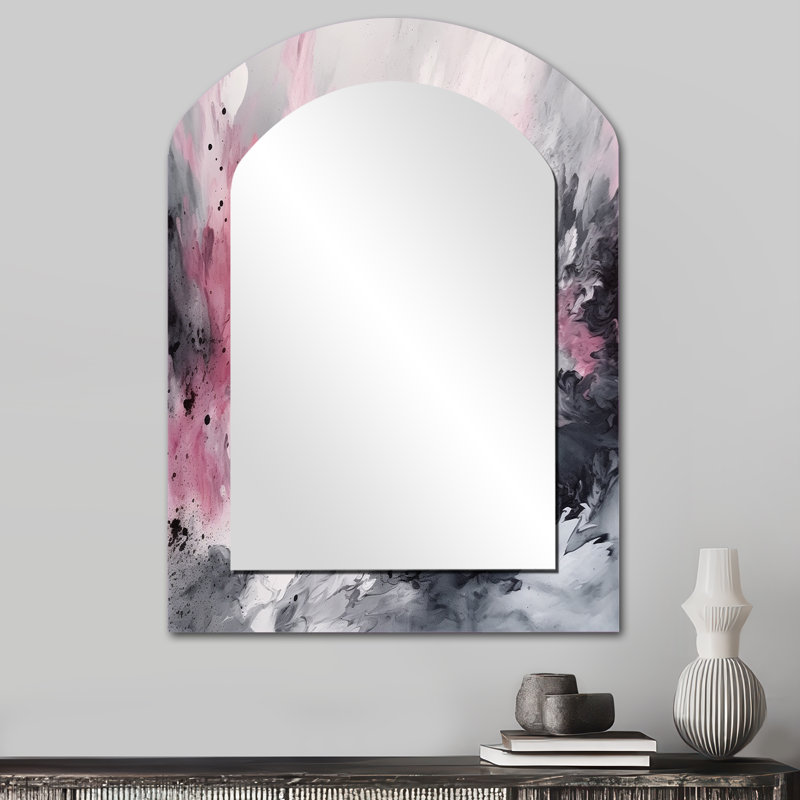 Miroir mural Evolving In Pink Grey, 34 po x 25 po