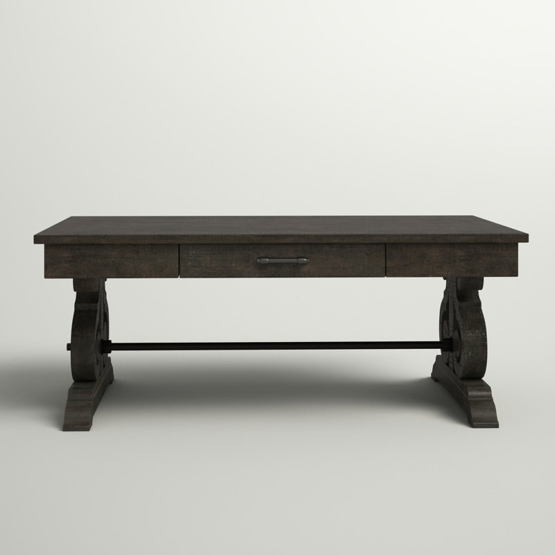 Amree Solid Wood Coffee Table, Dark Ash