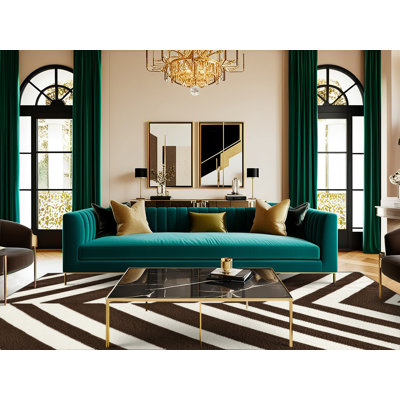  Tapis lavable rayé blanc bronze