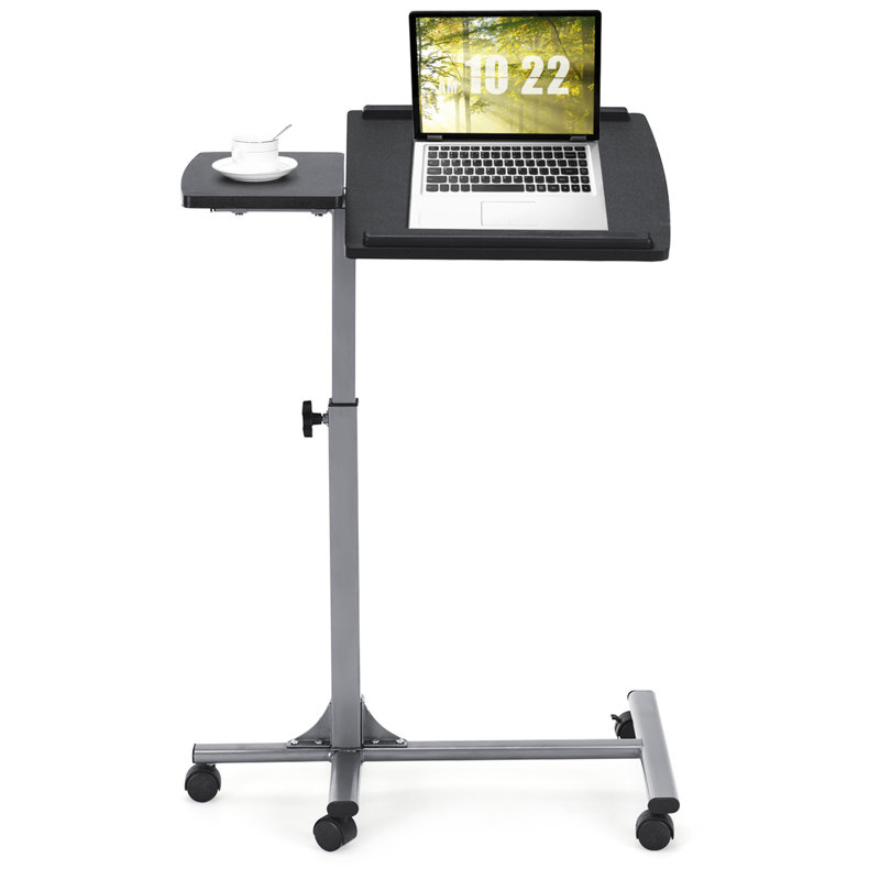 Dilauro Adjustable Metal Base Computer Desk, Black