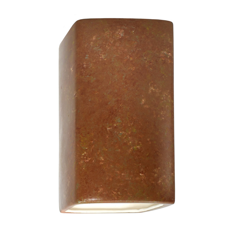 Bersani Flush Mounted Sconce, No, White Crackle, 9.5" H x 5.25" W x 4.5" D