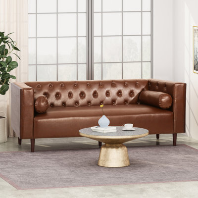 90.01'' Faux Leather Sofa
