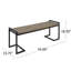 Banc en bois avec supports en fer - Finition grise, noir 139,6 cm x 40,9 cm x 50 cm, assemblage requis. Cadre pour placard. Finition en bois, fer.