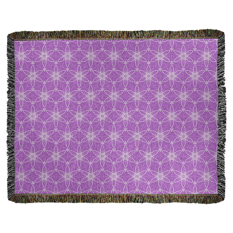 Couverture en coton tissé Katelyn Elizabeth, l 37 po x L 52 po, Violet