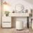 Edorta 55.1" W Marble and Solid Wood Makeup Vanity Set-1536713383