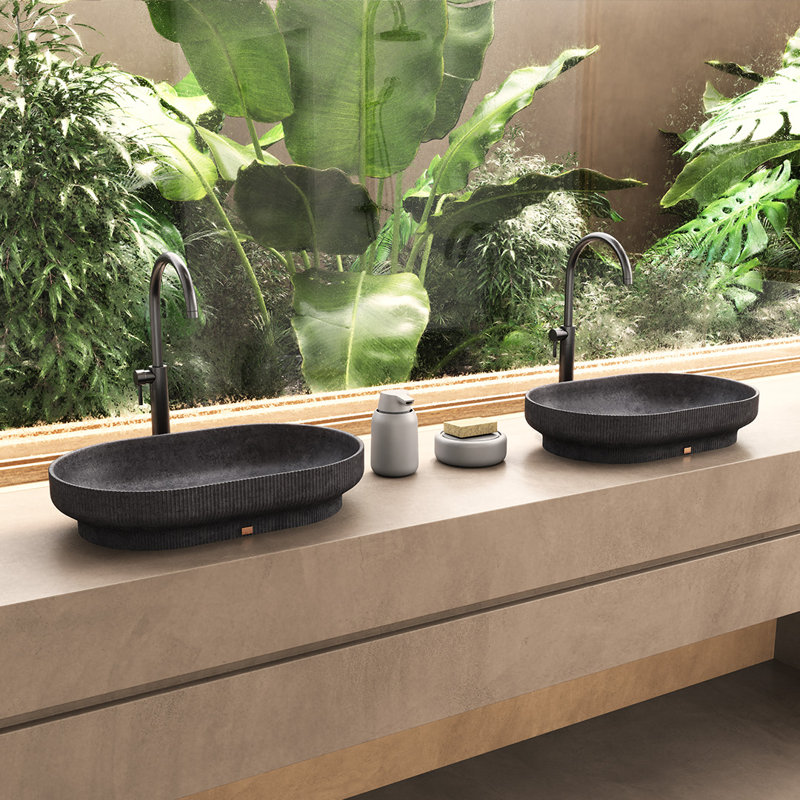 Lotus 22.4'' L Bathroom Sink, Linen Beige
