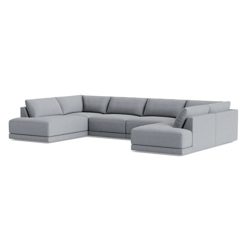Eva Sectional, Performance Weave - Zinc