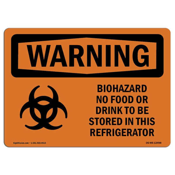 SignMission Biohazard No Food or Drink Sign | Wayfair