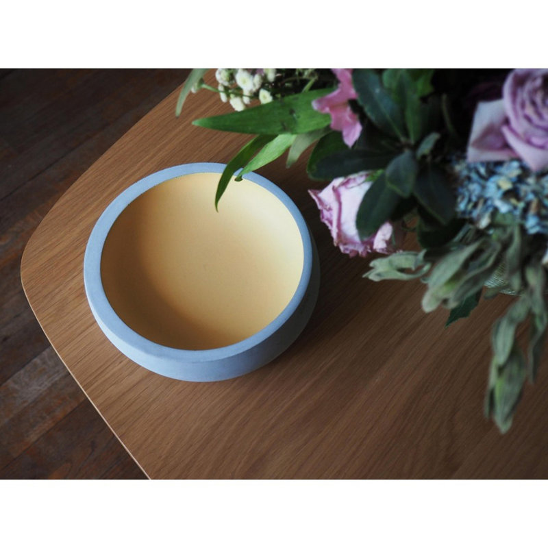Rosato Handmade Concrete Decorative Bowl 1, Yellow