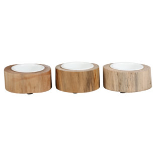 BIA Cordon Bleu 3.25" Wood Votives (Set of 3)