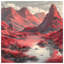 Red Mountain Landscape Quilted Bedspread All Sizes-126404839