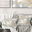 Motif géométrique luxueux de feuilles d'automne - oreiller moderne-1893223885