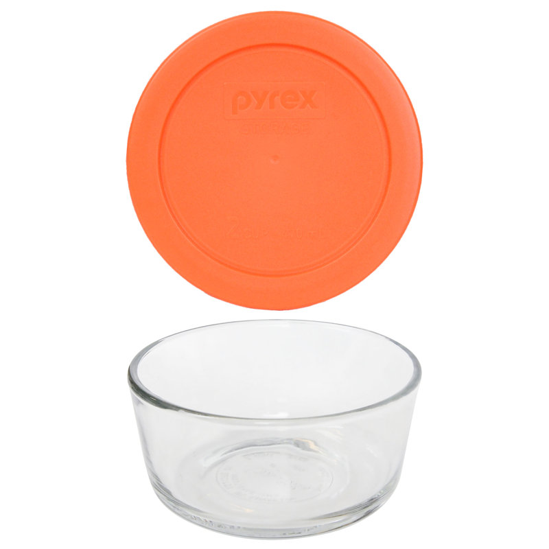Bol en verre Pyrex 7200 et couvercle assorti 7200-PC, Orange