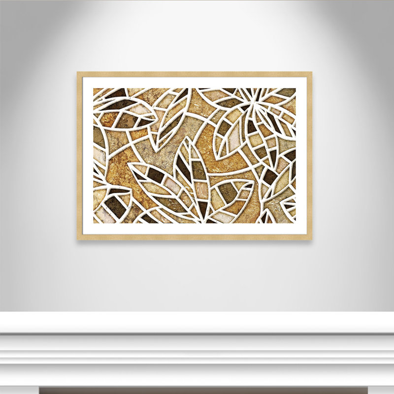 «Aiyesha Gold Leaf Mosaic», impression encadrée or