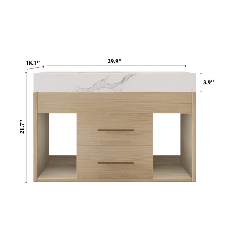 Ensemble de meuble-lavabo mural flottant 29,9 po