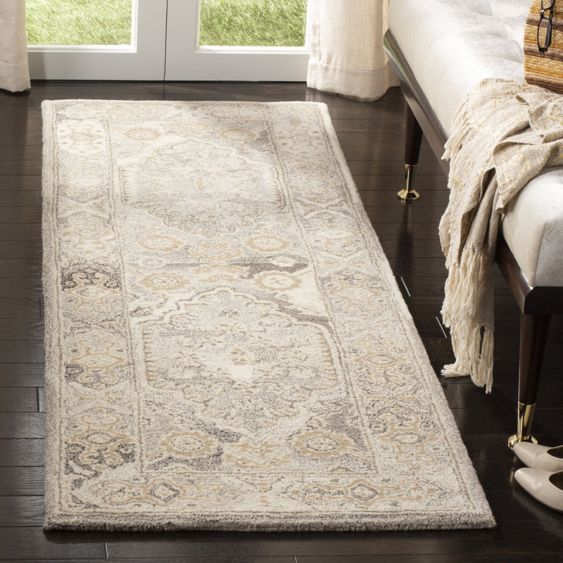 Tapis en laine touffeté à la main Kouerga Wyndham, Tapis de couloir 2 pi 3 po x 7 pi