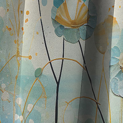 Blue Tranquil Gardens III - Rideau Botanicals - Rideau occultant abstrait - 1 panneau
