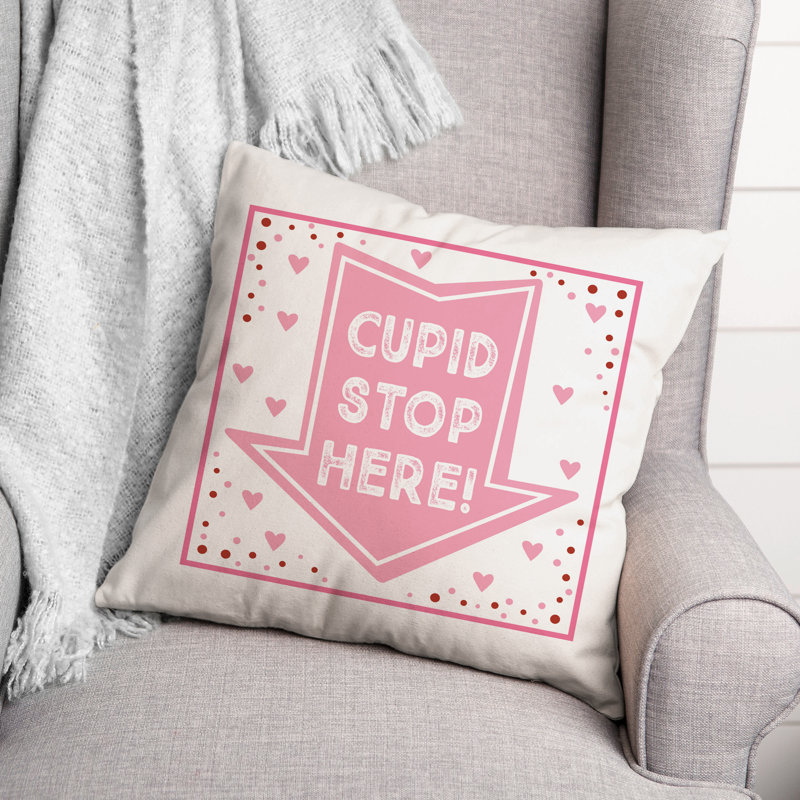 Cupid Stop Here Throw Pillow