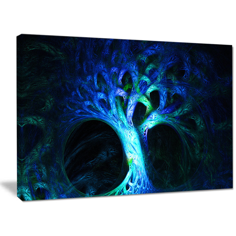 Magical Blue, psychédélique, impression sur toile tendue, H 30 po x l 40 po x P 1 po
