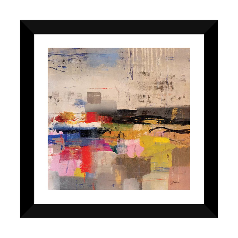 " Float " by Julian Spencer, White, 24" H x 24" W x 1" D, Black Framed Paper