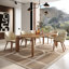Arc - Chaise de salle à manger Mid-Century moderne en cuir végétalien beige et noyer