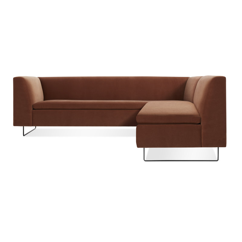 Bonnie And Clyde Sectional, Copper Velvet