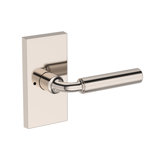 La Conner Privacy Lever with Contemporary 5in Rose in Unlacquered Brass
