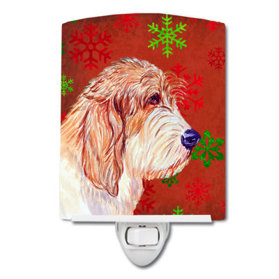 Petit Basset Griffon Vendeen Snowflake Christmas Ceramic Night Light