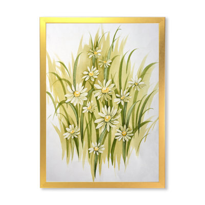 " White Meadow Flowers " Painting Print